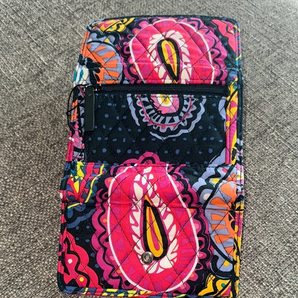Vera Bradley Twilight Paisley Pattern Euro Folding Wallet Designer NWOT